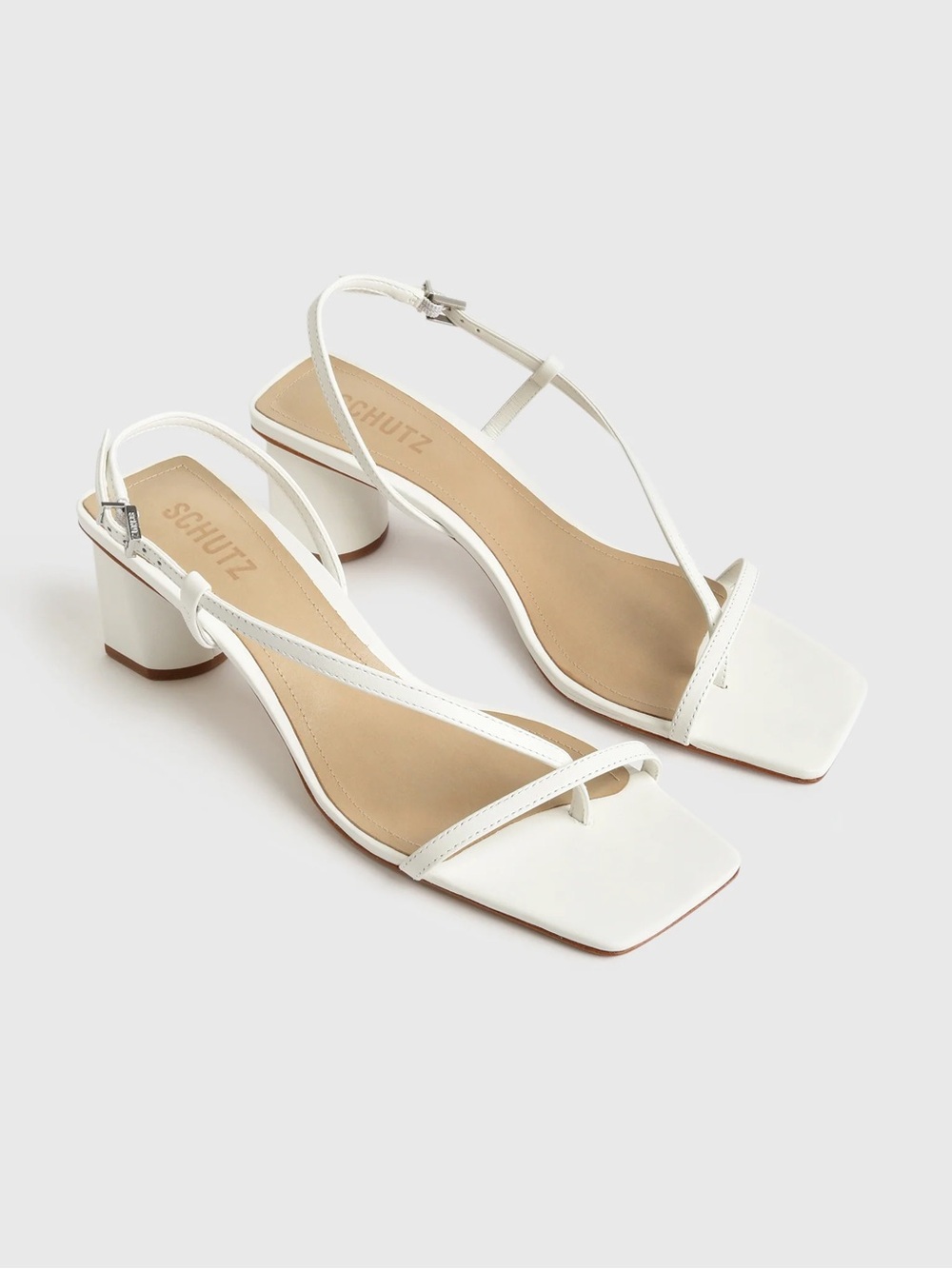 Schutz Heloise Mid Block Leather Heel